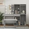 vidaXL Dressing Table Set with LED Grey Sonoma Engineered Wood