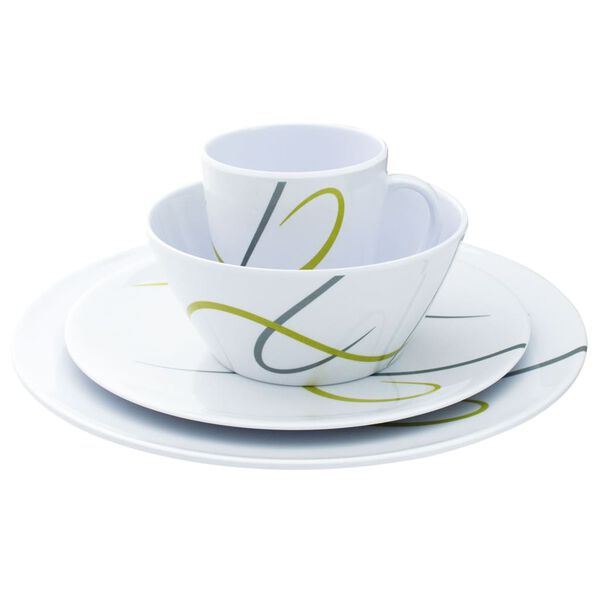 Eurotrail 16 Piece Tableware Set Vienna Grey and Green