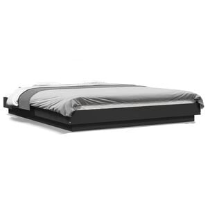 vidaXL Bed Frame with LED Lights without Mattress Black 150x200cm