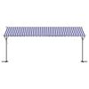 vidaXL Free Standing Awning Blue and White 600x300 cm Fabric and Steel