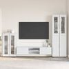 vidaXL TV Cabinet Set with Drawer with Shelf White Engineered Wood