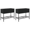vidaXL Garden Planters with Shelf 2 pcs Black 90x40x75 cm Poly Rattan