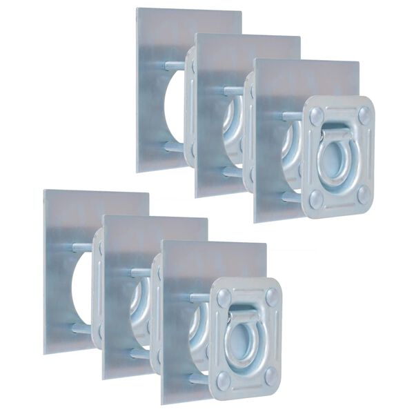 vidaXL Lashing Rings for Trailer 6 pcs Galvanised Steel 2000 kg
