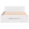 vidaXL Bed Frame with Drawer without Mattress White 75x190 cm Small Single