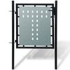 vidaXL Black Single Door Fence Gate 100x75 cm