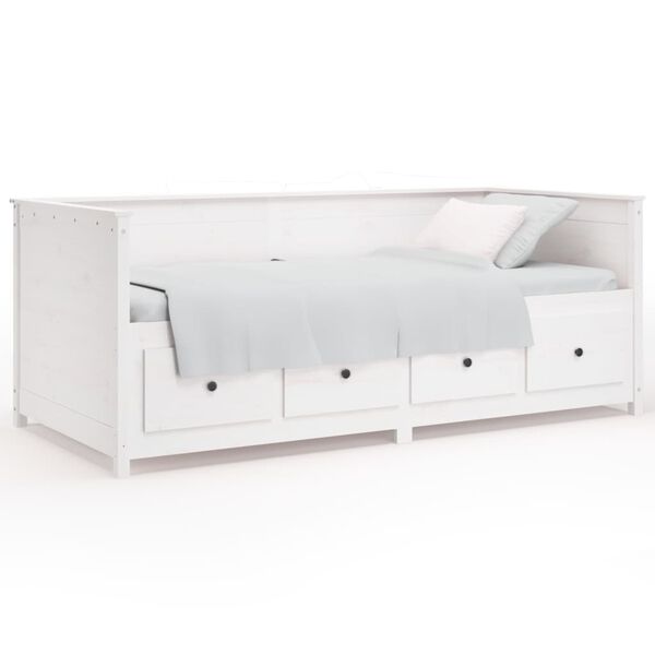 vidaXL Day Bed without Mattress White 90x200 cm Solid Wood Pine