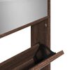 vidaXL Shoe Cabinet with Mirror 4-Layer Brown Oak 63x17x134 cm