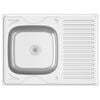 vidaXL Kitchen Sink with Drainer Set Silver 800x600x155 mm