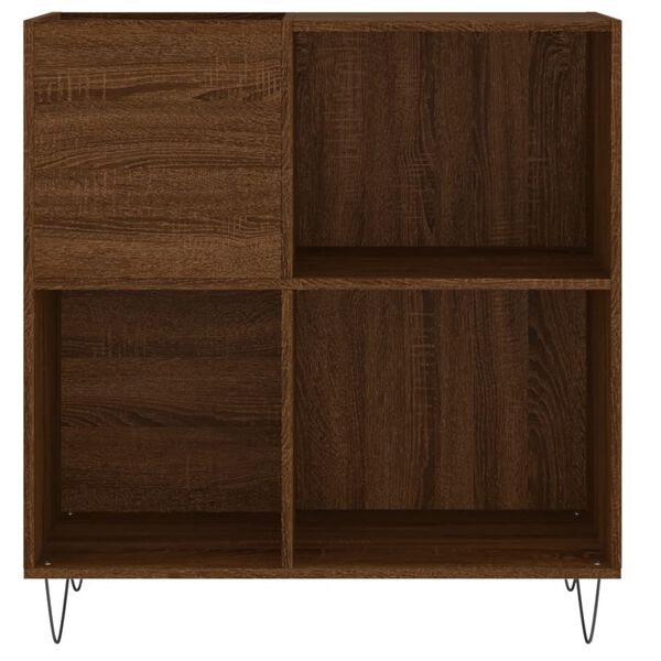 vidaXL Record Cabinet Brown Oak 84.5x38x89 cm Engineered Wood