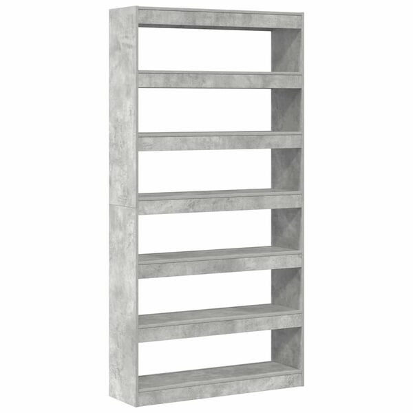 vidaXL Book Cabinet Concrete Grey 100 x 30 x 198 cm Engineered Wood