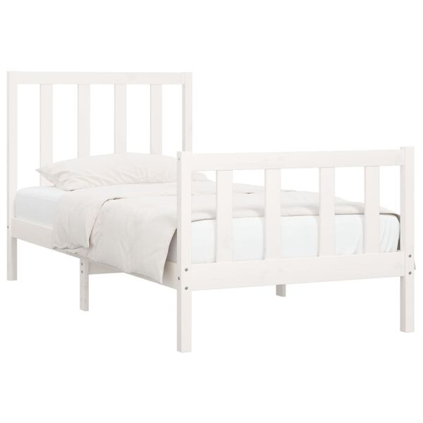 vidaXL Bed Frame without Mattress White 100x200 cm Solid Wood