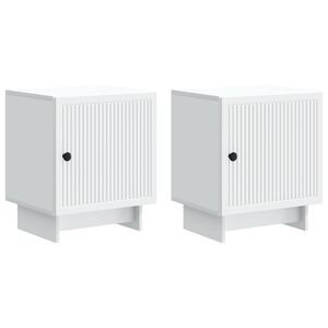 vidaXL Bedside Cabinet 2 pcs White 43 x 34.5 x 50 cm Engineered Wood