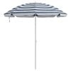 vidaXL Beach Parasol Blue and White 206 x 206 x 212 cm
