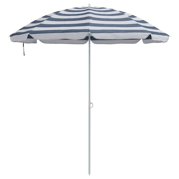 vidaXL Beach Parasol Blue and White 206 x 206 x 212 cm