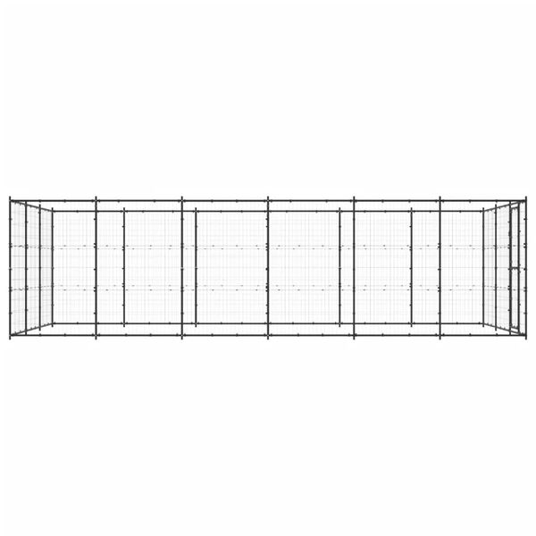 vidaXL Outdoor Dog Kennel Steel 21.78 m²