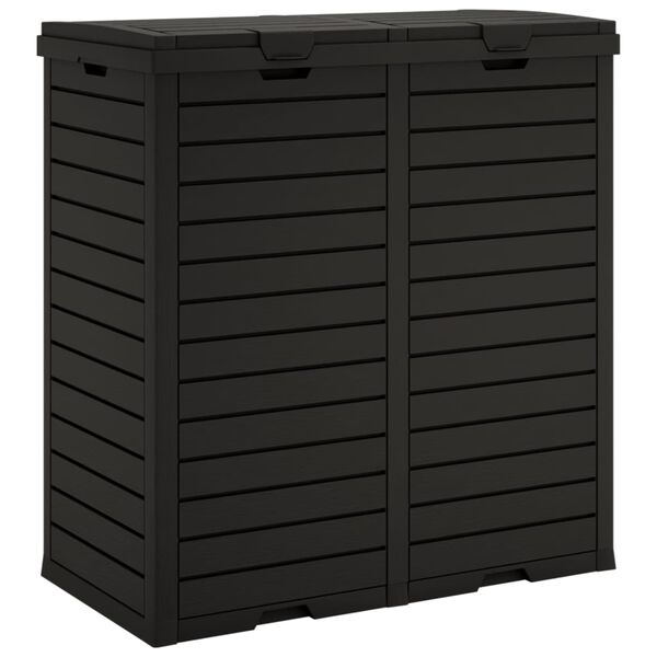 vidaXL Outdoor Garbage Bin Black 78x41x86 cm Polypropylene