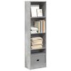 vidaXL Bookcase Concrete Grey 40x24x143 cm Engineered Wood