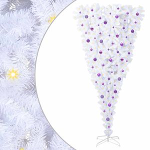 vidaXL Artificial Christmas Tree with Stand White 240 cm PVC and Steel