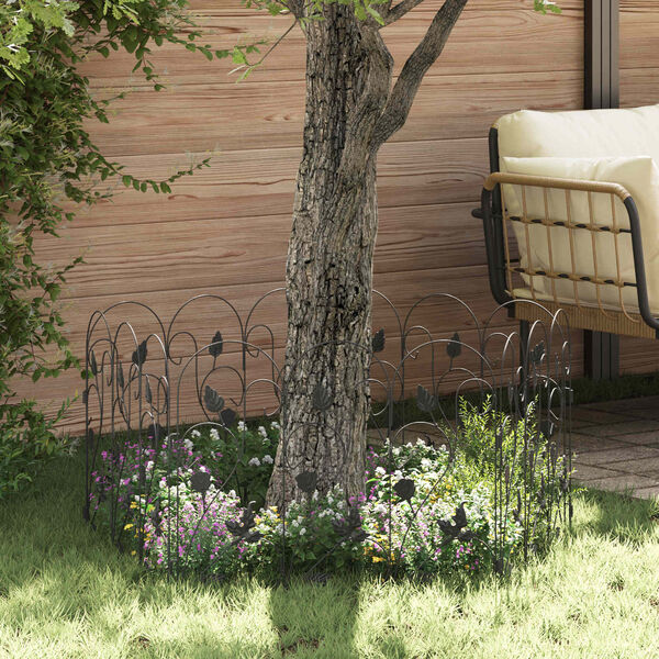 vidaXL Garden Fence Trellis Black 307 x 54.5 x 0.3 cm