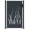 vidaXL Garden Gate Anthracite 100x125 cm Steel Grass Design