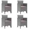 vidaXL Garden Chair 4 pcs Light Grey Polypropylene