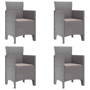 vidaXL Garden Chair 4 pcs Light Grey Polypropylene