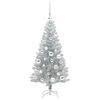 vidaXL Christmas Tree with 150 LEDs with Stand Silver 120 cm PET