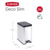 Curver Slim Pedal Bin Deco 25L Silver