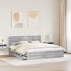 vidaXL Bed Frame with Drawer Grey Sonoma 200 x 200 cm Engineered Wood