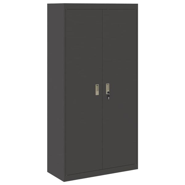 vidaXL Storage Cabinet 2 pcs Black 90 x 40 x 180 cm Cold-Rolled Steel