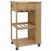 vidaXL Kitchen Trolley with Wheels Natural 47.5 x 36 x 83 cm Bamboo