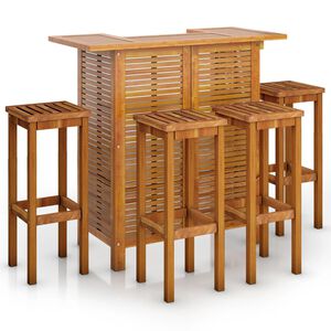 vidaXL 5 Piece Garden Bar Set Solid Wood Acacia