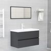 vidaXL Bathroom Furniture Set Grey Engineered Wood