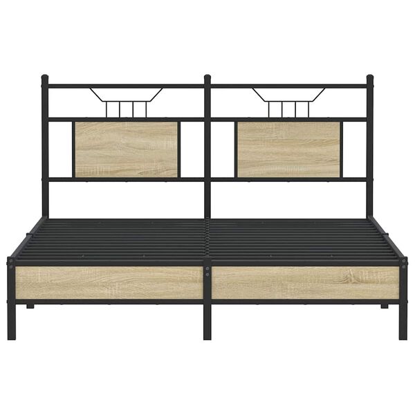 vidaXL Bed Frame without Mattress Sonoma Oak 137x190 cm Engineered Wood