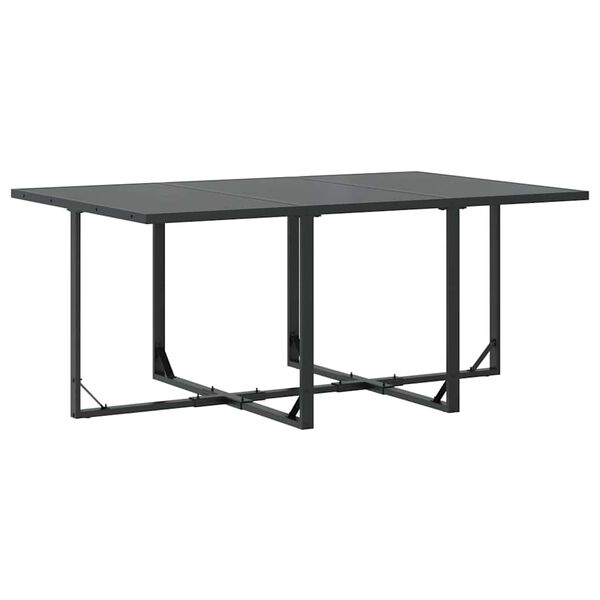 vidaXL Garden Dining Set 11 pcs Black Steel
