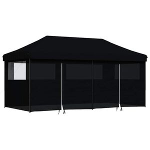 vidaXL Party Tent Black with Black Frame Oxford Fabric