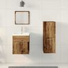 vidaXL Bathroom Furniture Set with Door 4 pcs Old Wood Engineered Wood