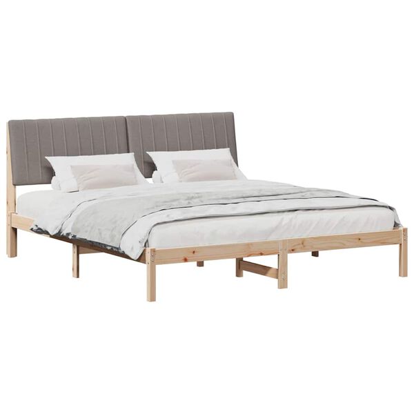 vidaXL Bed Frame with Headboard Brown 180 x 200 cm Solid Pine Wood