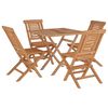 vidaXL 5 Piece Garden Dining Set Solid Wood Teak