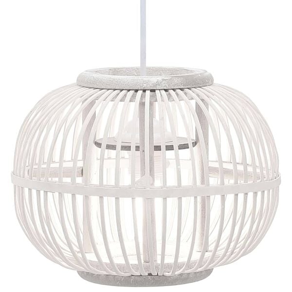 vidaXL Pendant Lamp White Willow 40 W 30x22 cm Globe E27