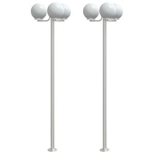 vidaXL Outdoor Floor Lamps 2 pcs Silver 215 cm Stainless Steel