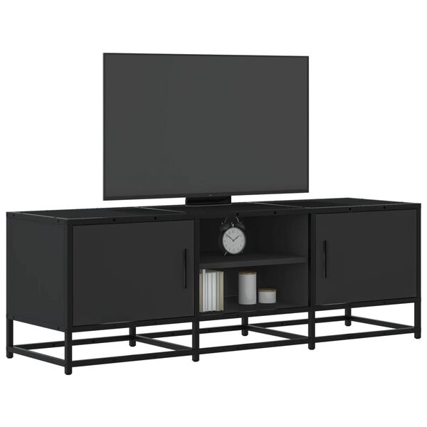 vidaXL TV Cabinet Black 120x35x41 cm Engineered Wood and Metal