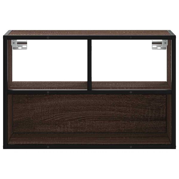 vidaXL TV Cabinet Brown Oak 60x31x39.5 cm Engineered Wood and Metal