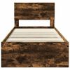 vidaXL Bed Frame with Headboard Smoked Oak 90 x 200 cm Engineered Wood