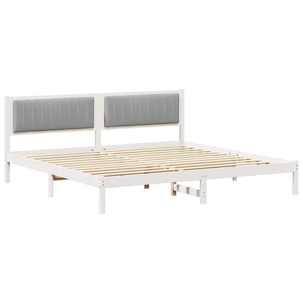 vidaXL Bed Frame Light Grey 200 x 200 cm Solid Pine Wood