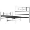 vidaXL Metal Bed Frame without Mattress with Footboard Black 100x190cm