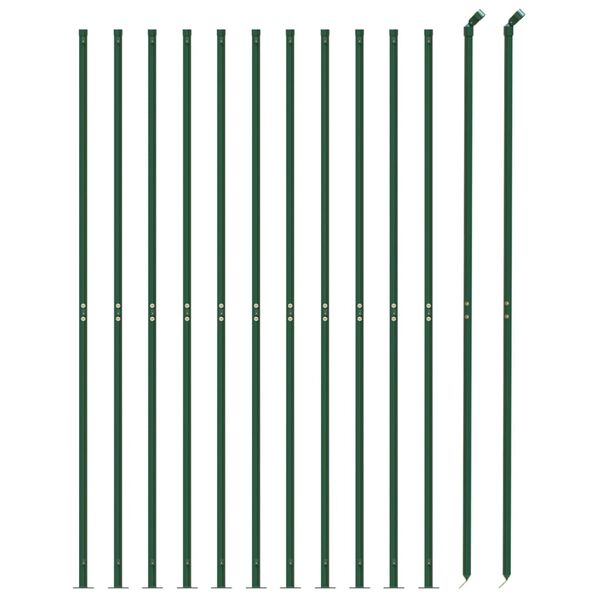 vidaXL Wire Mesh Fence with Flange Green 1.4x25 m