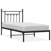 vidaXL Metal Bed Frame without Mattress with Headboard Black 80x200cm
