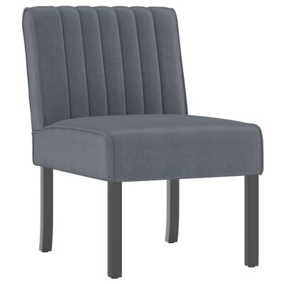 vidaXL Slipper Chair Dark Grey Velvet