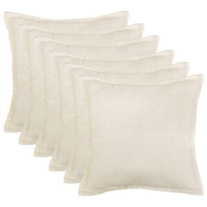 vidaXL Cushion Cover 6 pcs HOUTEN Cream 30 x 30 cm Boucl&eacute;